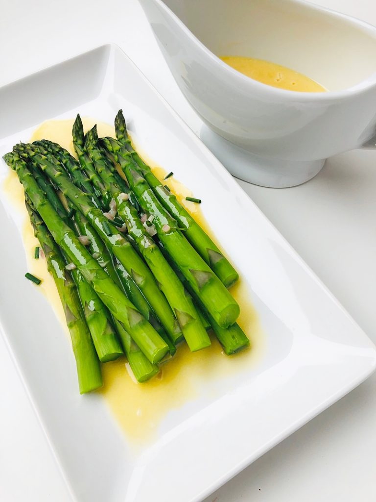 Blanched Asparagus with Beurre Blanc There's Always Pizza