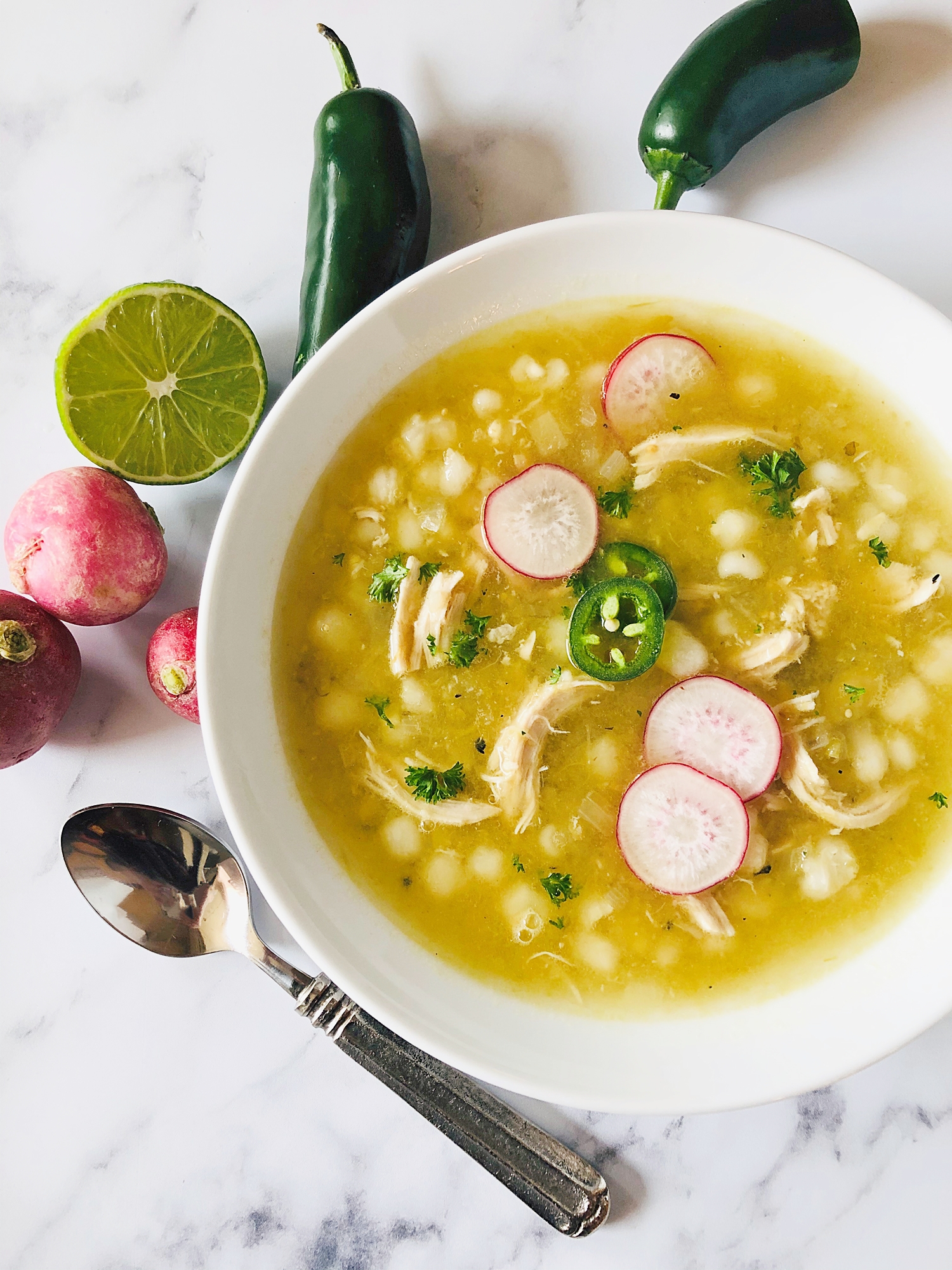 Easy Chicken Pozole Verde - There's Always Pizza